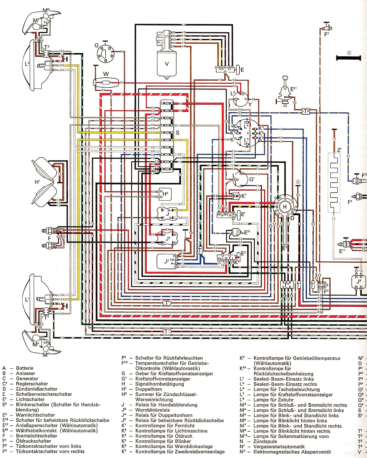Karmann Ghia-Schaltpläne 1967 vw wiring diagram 